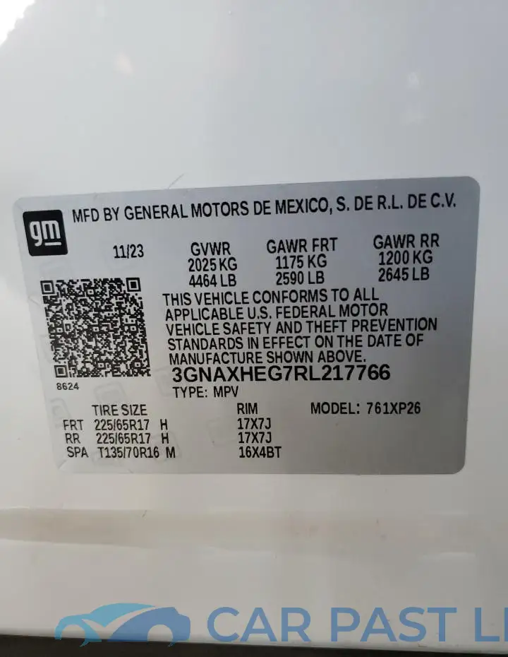 3GNAXHEG7RL217766# 12