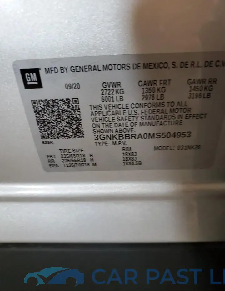 3GNKBBRA0MS504953# 12
