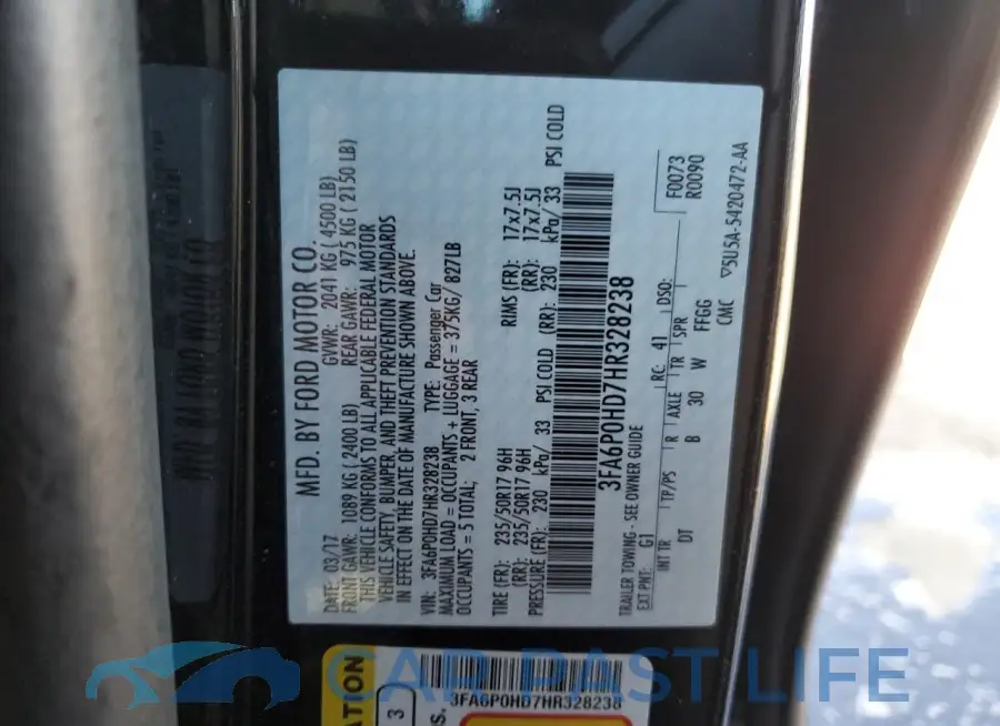 3FA6P0HD7HR328238# 12