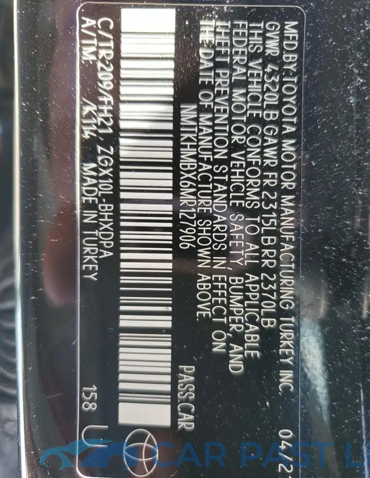 NMTKHMBX6MR127906# 12