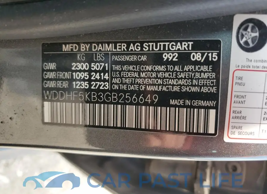 WDDHF5KB3GB256649# 12