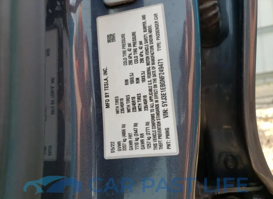 5YJ3E1EB0NF249471# 12