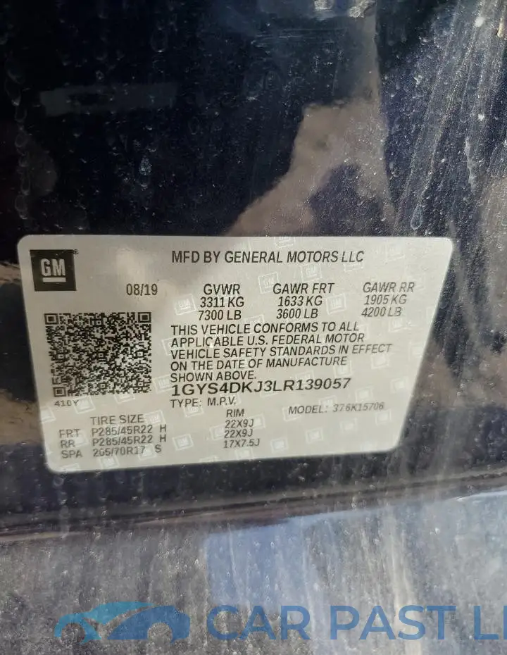 1GYS4DKJ3LR139057# 14