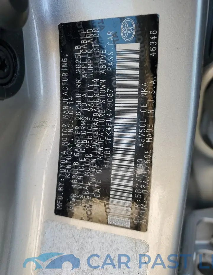 4T1BF1FK4FU479087# 12