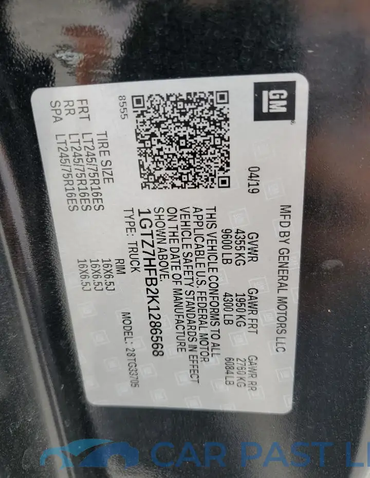 1GTZ7HFB2K1286568# 12