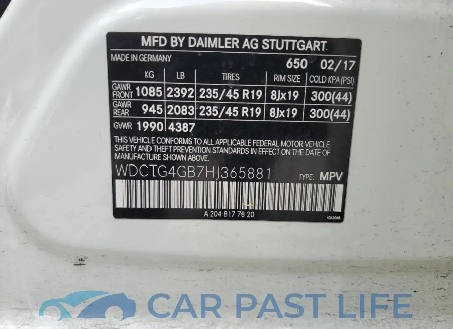 WDCTG4GB7HJ365881# 12