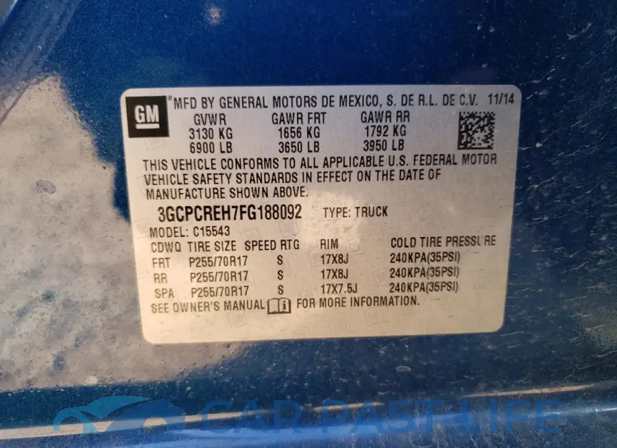 3GCPCREH7FG188092# 12