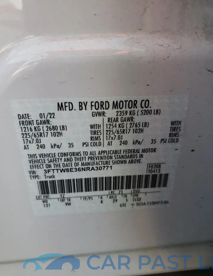 3FTTW8E36NRA30771# 13
