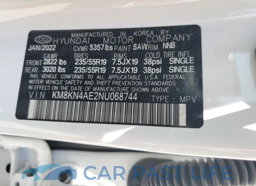 KM8KN4AE2NU068744# 12