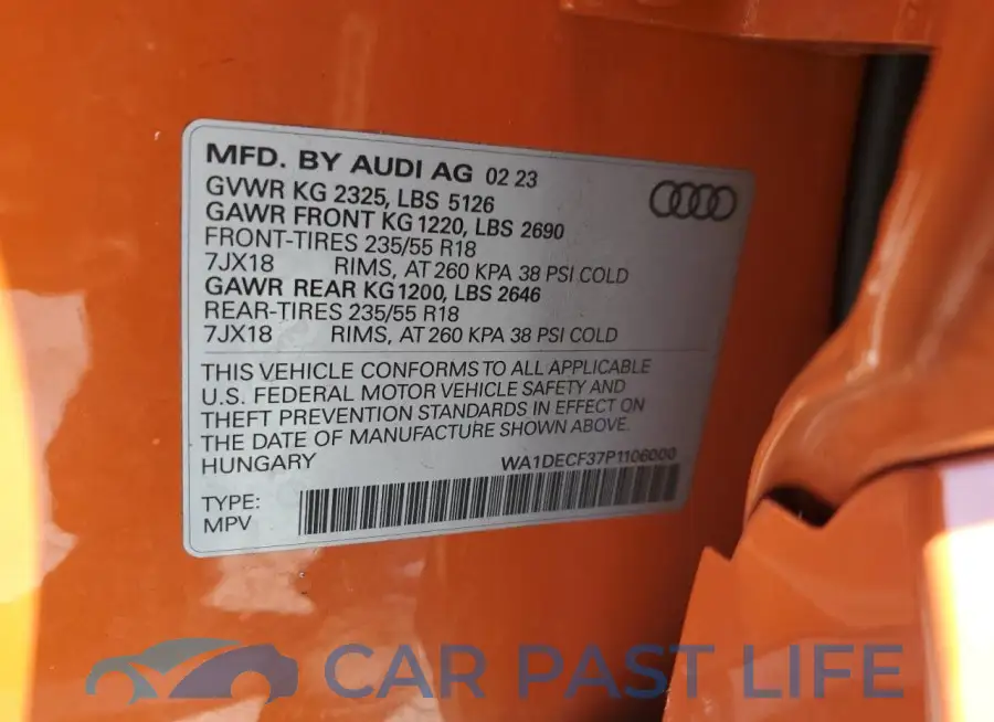 WA1DECF37P1106000# 14