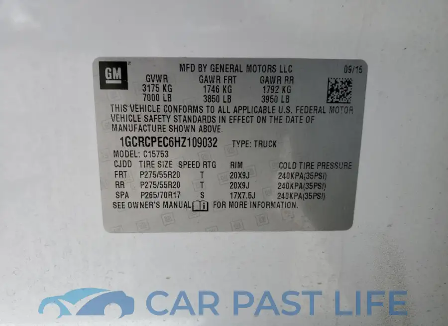 1GCRCPEC6HZ109032# 12