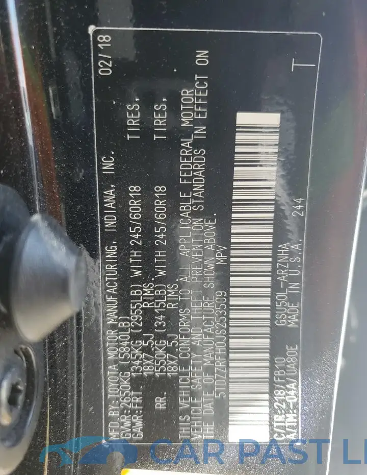 5TDZZRFH0JS253509# 13