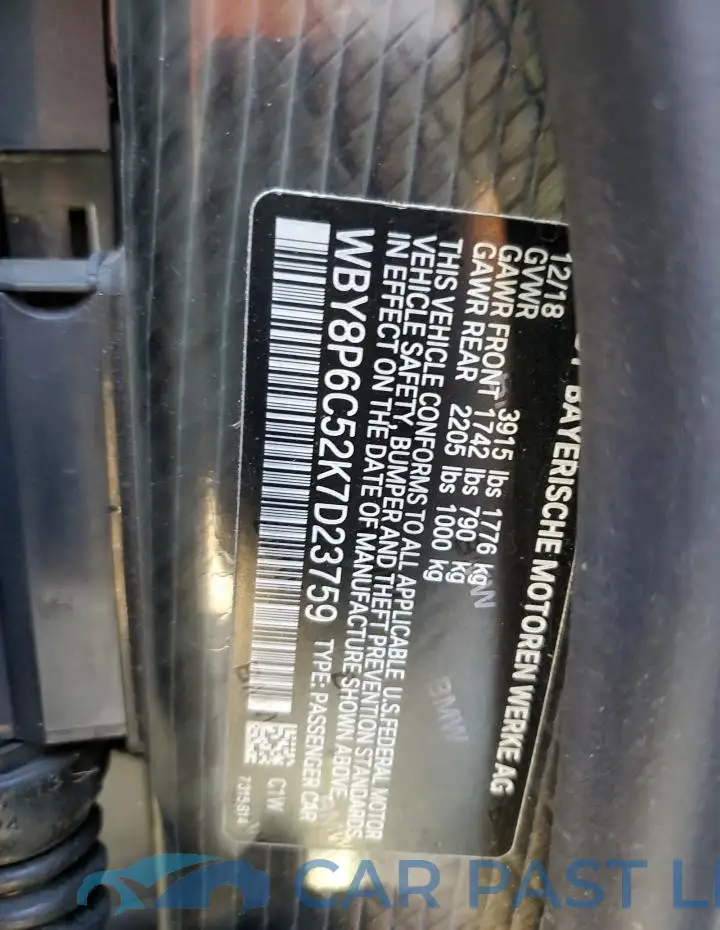WBY8P6C52K7D23759# 12
