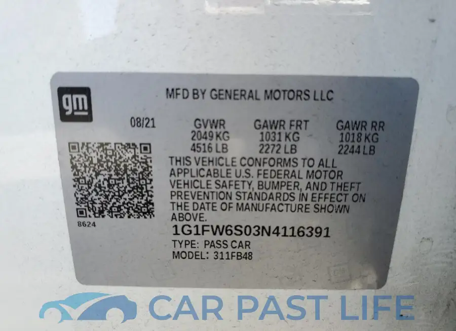 1G1FW6S03N4116391# 12