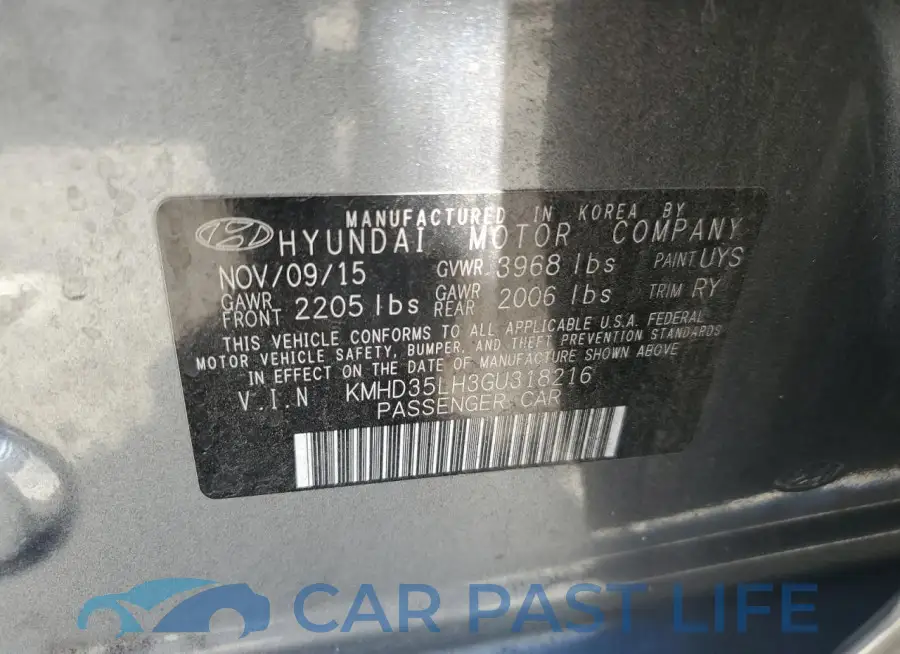 KMHD35LH3GU318216# 12