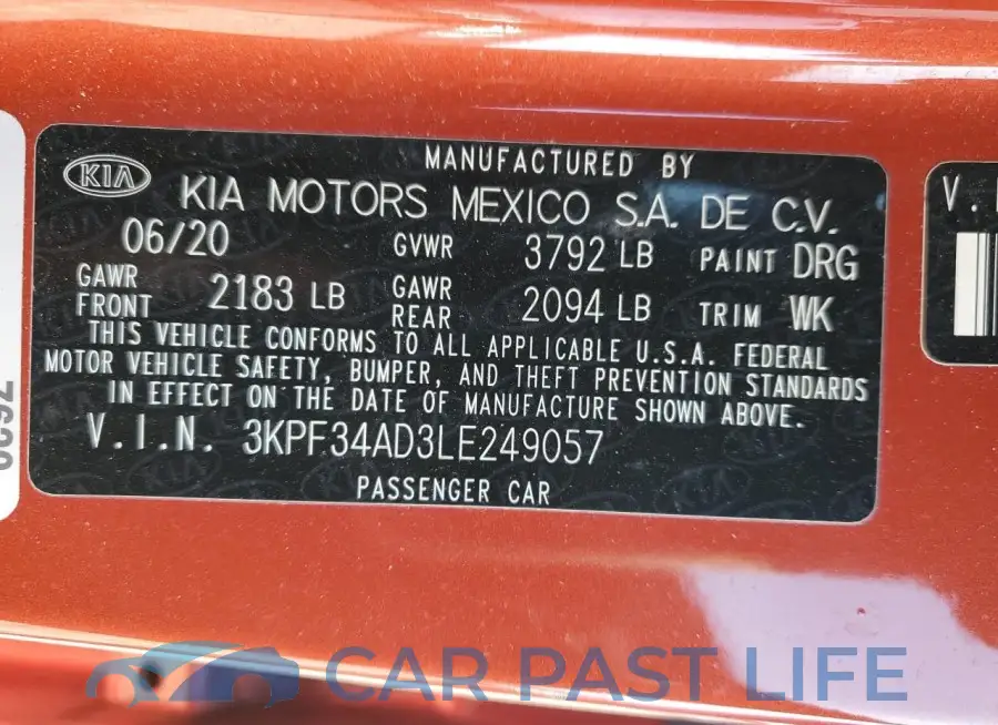3KPF34AD3LE249057# 12