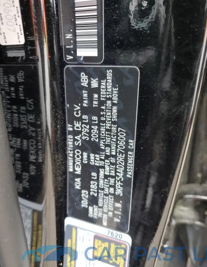 3KPF54AD2RE706007# 12