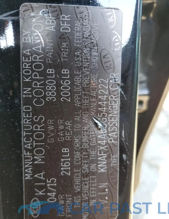 KNAFX4A68G5444222# 12