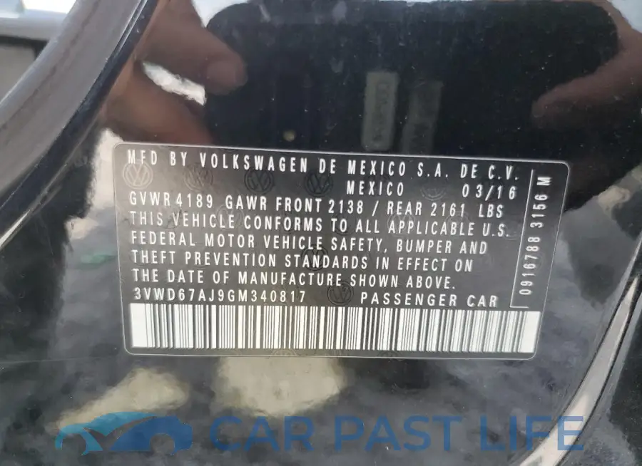 3VWD67AJ9GM340817# 12