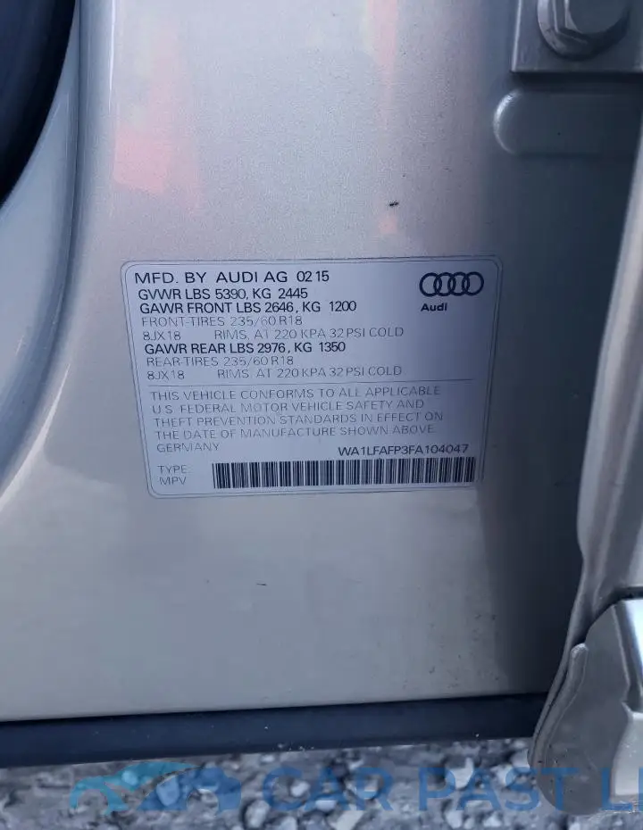 WA1LFAFP3FA104047# 13