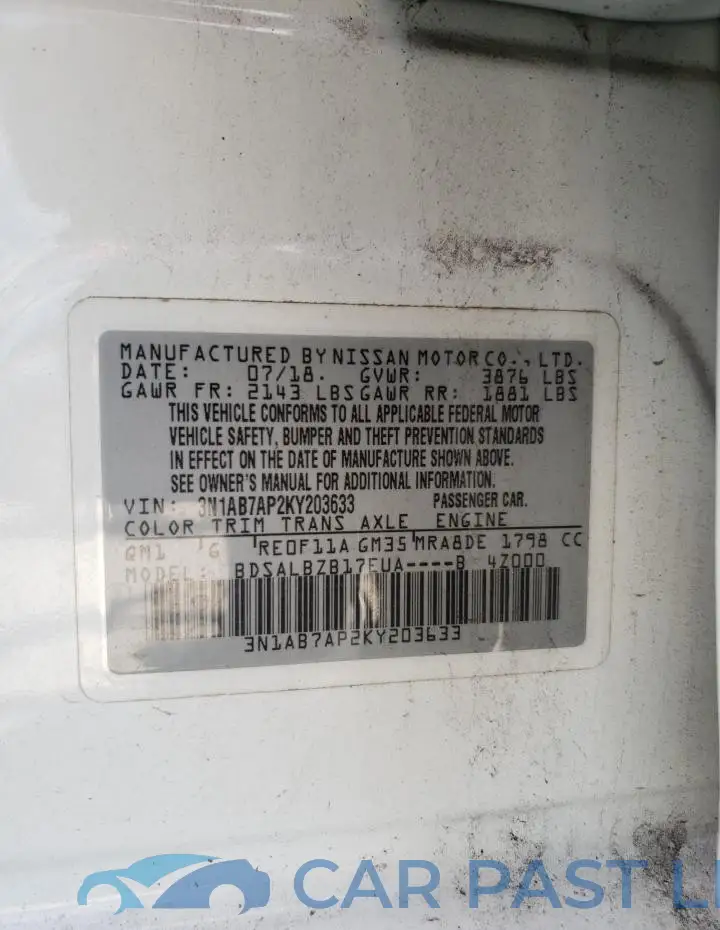 3N1AB7AP2KY203633# 13