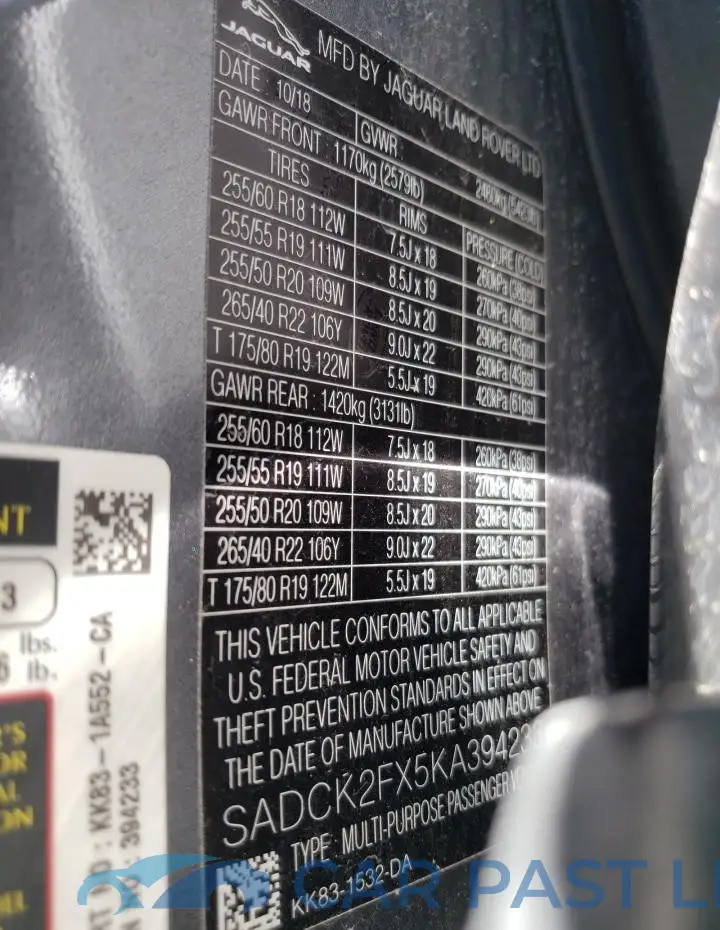 SADCK2FX5KA394233# 13