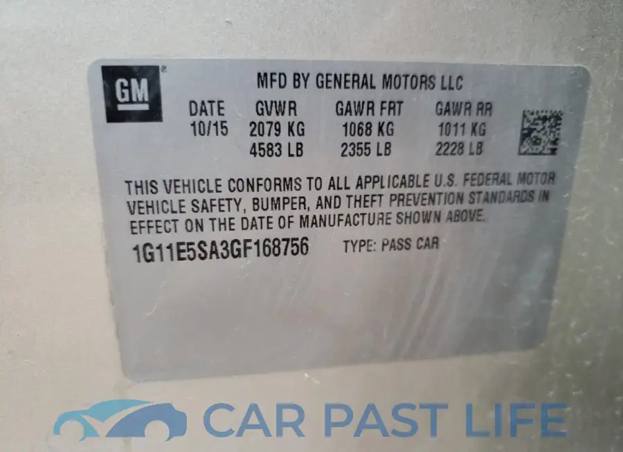 1G11E5SA3GF168756# 12