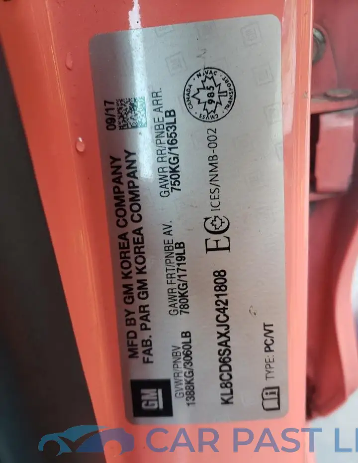 KL8CD6SAXJC421808# 12
