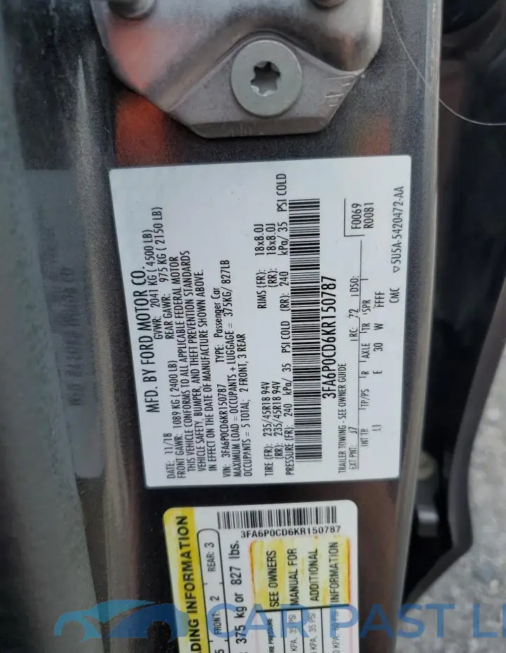 3FA6P0CD6KR150787# 12