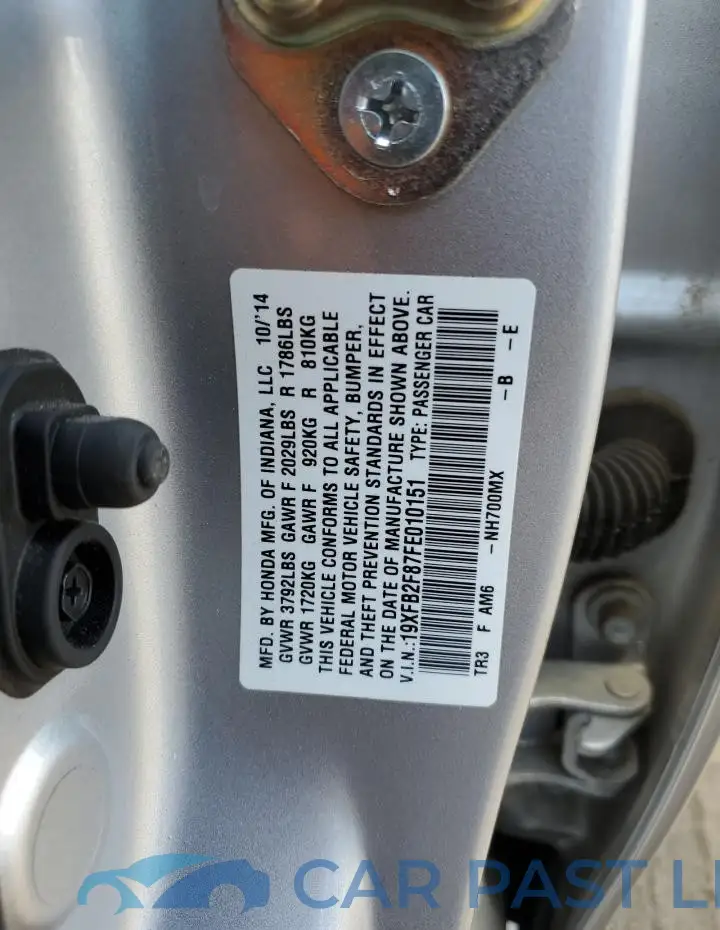 19XFB2F87FE010151# 12