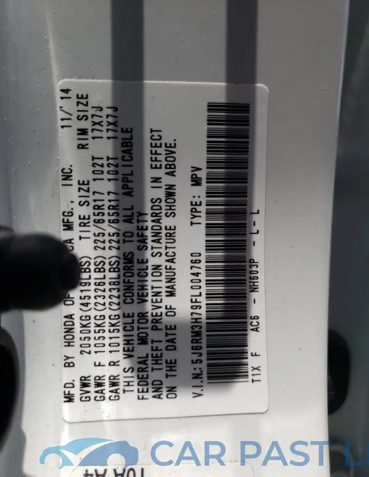 5J6RM3H79FL004760# 13