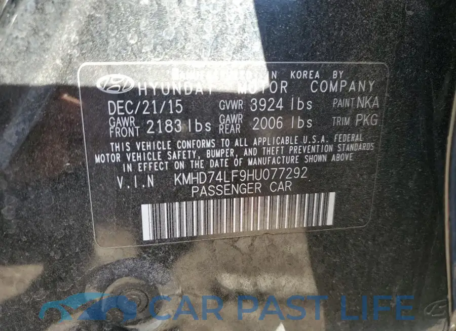 KMHD74LF9HU077292# 12