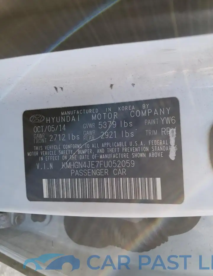 KMHGN4JE7FU052059# 12
