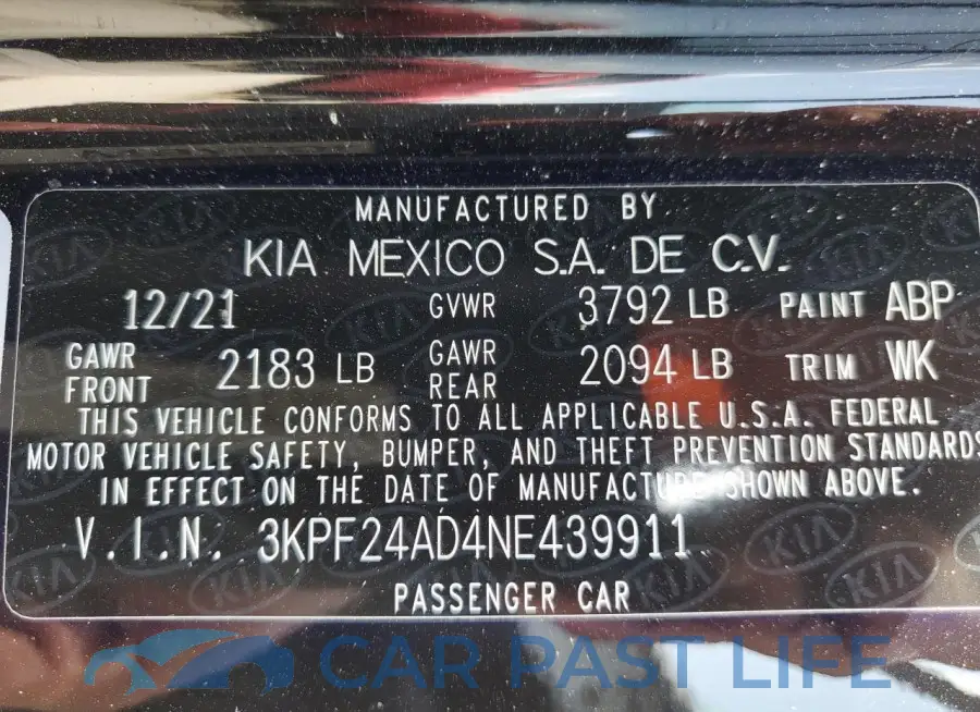 3KPF24AD4NE439911# 12