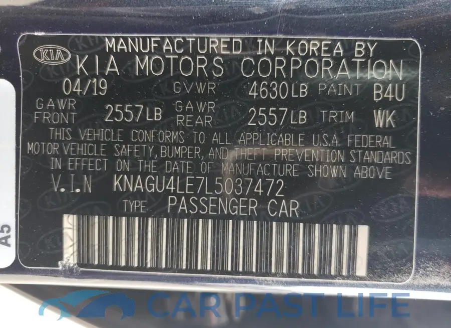 KNAGU4LE7L5037472# 12