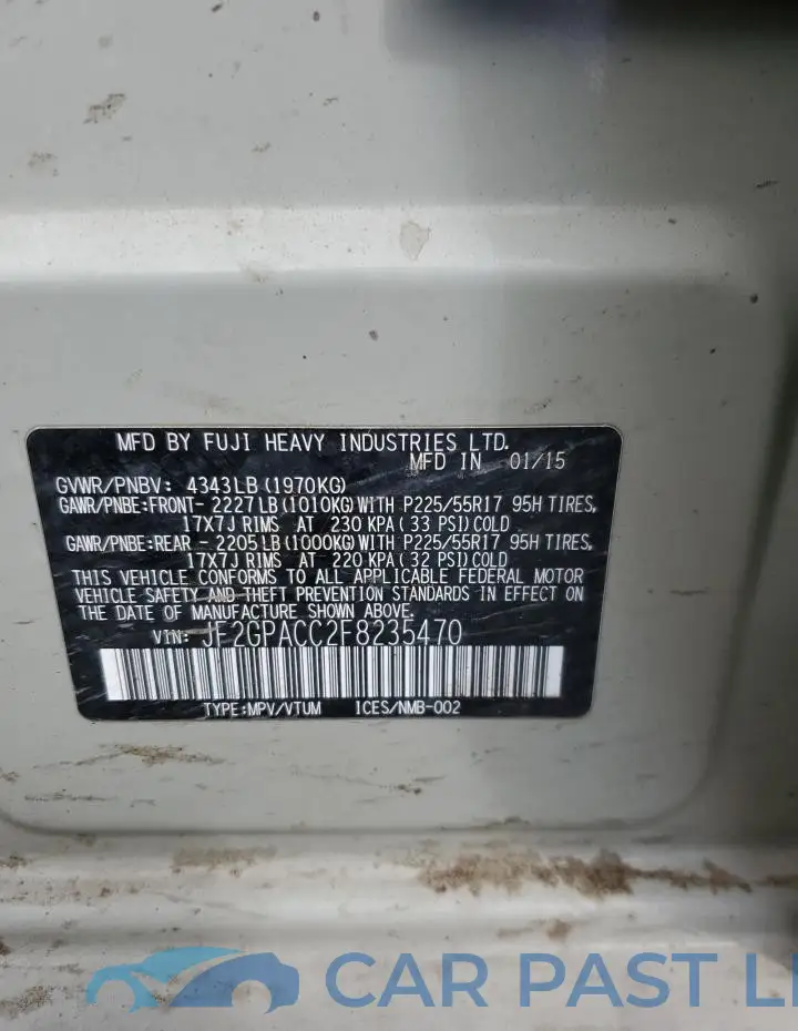 JF2GPACC2F8235470# 12
