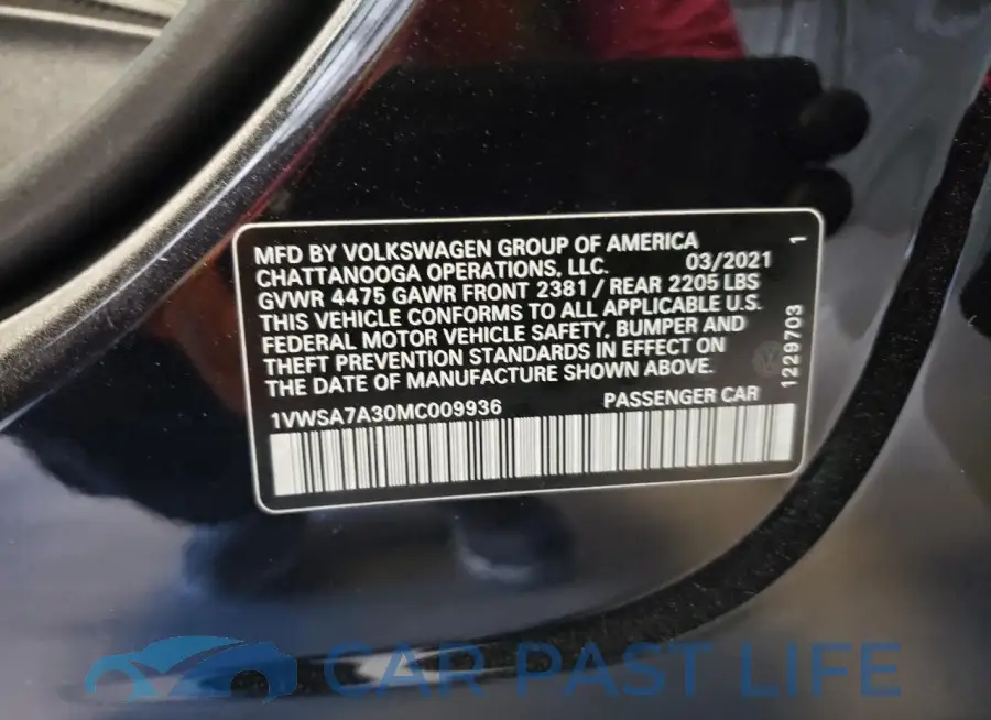 1VWSA7A30MC009936# 12