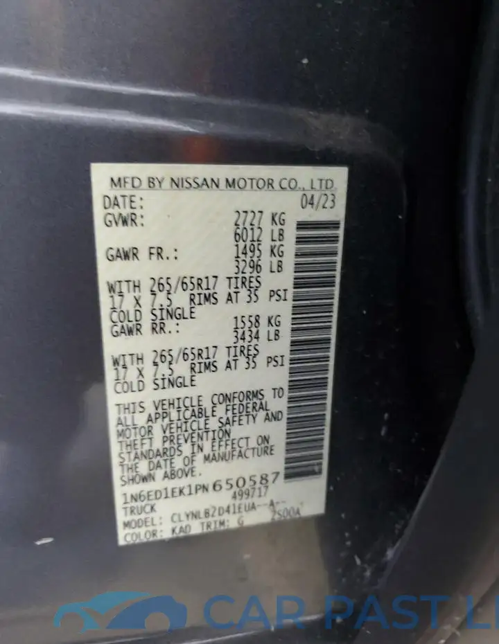 1N6ED1EK1PN650587# 12