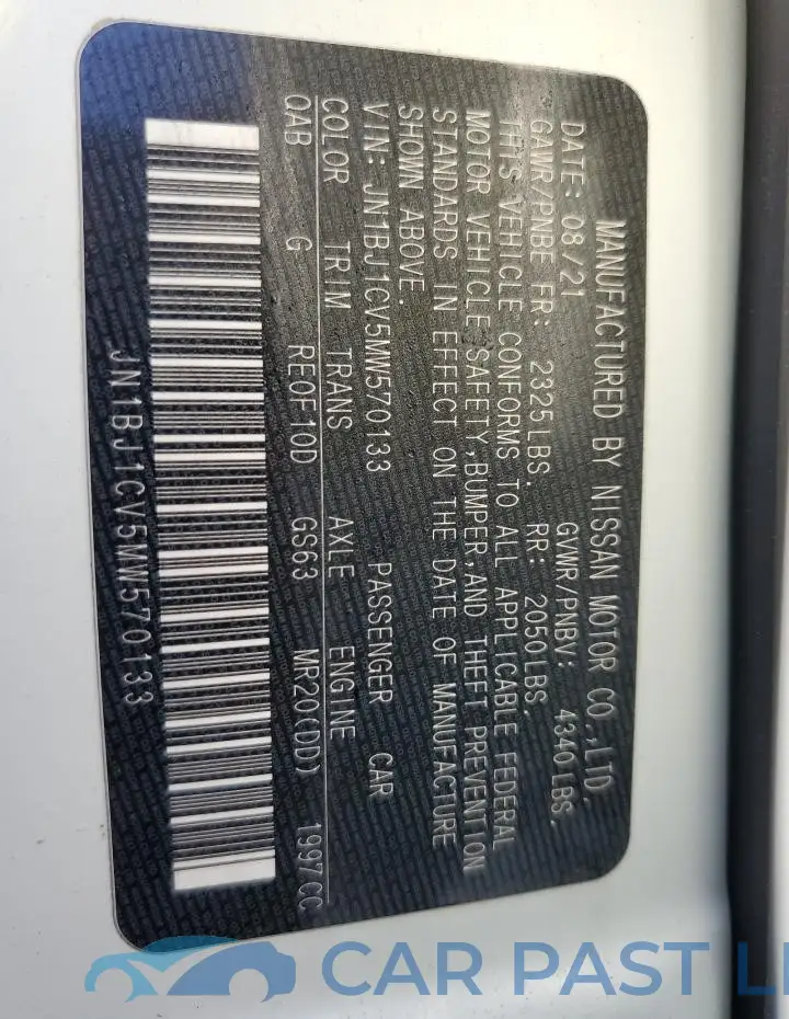 JN1BJ1CV5MW570133# 12
