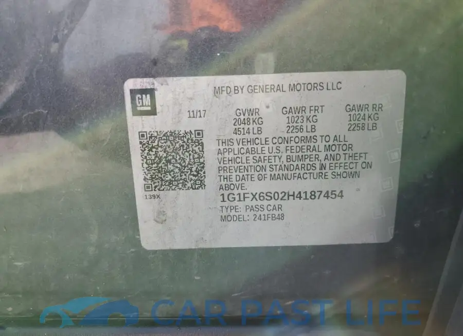 1G1FX6S02H4187454# 12