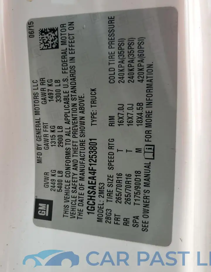 1GCHSAEA4F1253801# 12