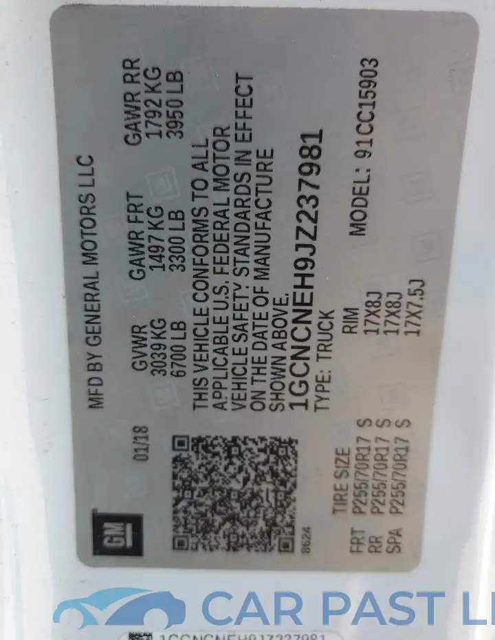 1GCNCNEH9JZ237981# 13