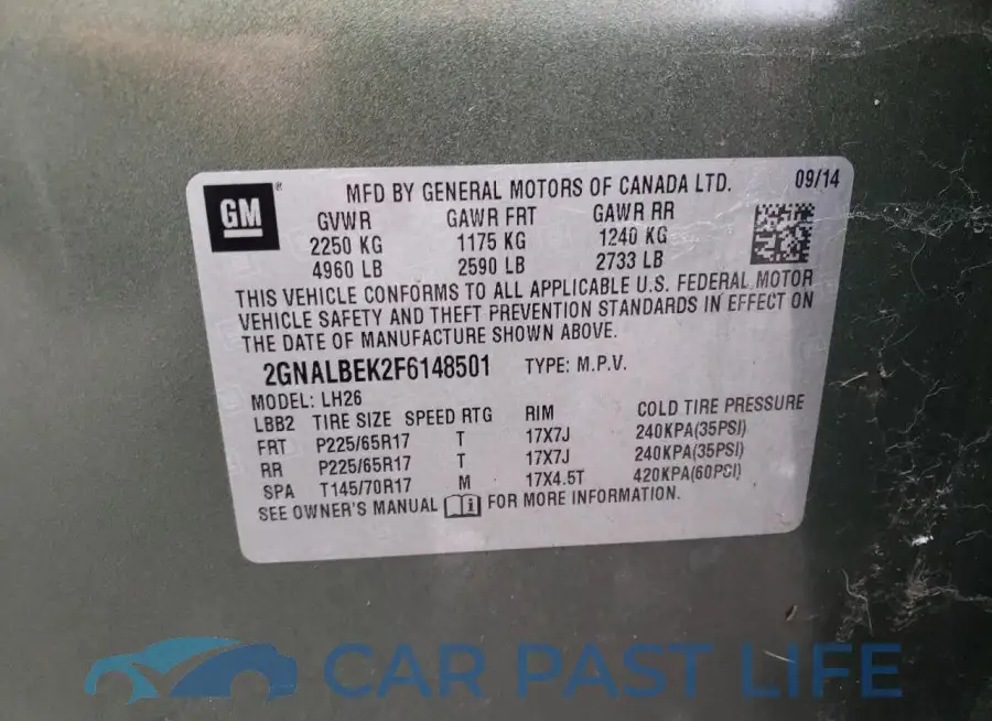 2GNALBEK2F6148501# 13