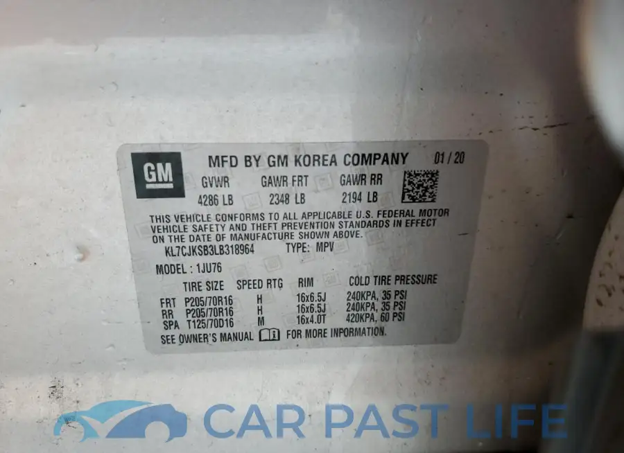 KL7CJKSB3LB318964# 12