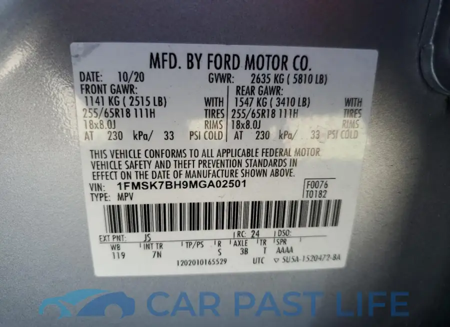 1FMSK7BH9MGA02501# 13