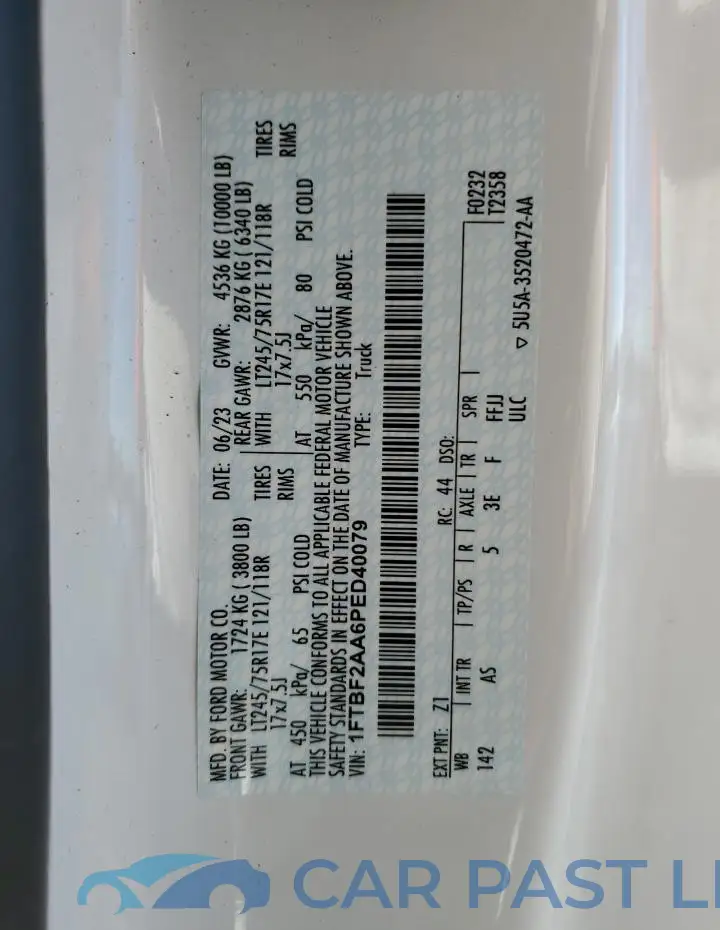 1FTBF2AA6PED40079# 13