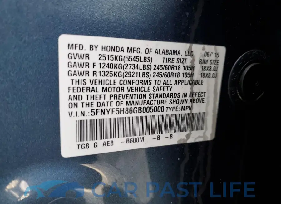 5FNYF5H86GB005000# 13