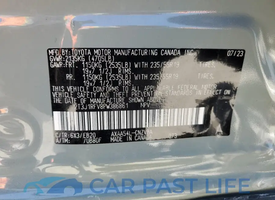 2T3J1RFV8PW386861# 13