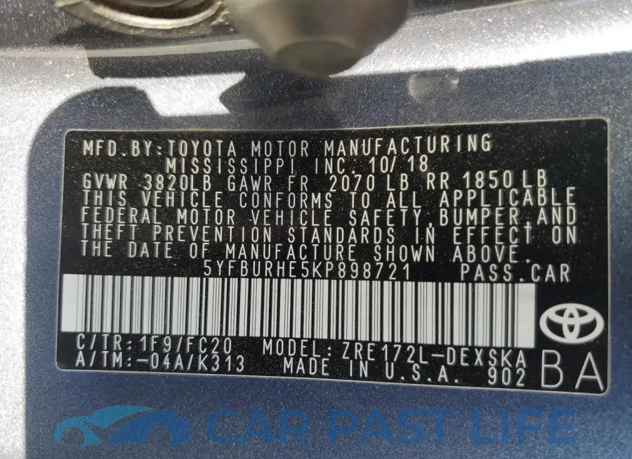 5YFBURHE5KP898721# 13