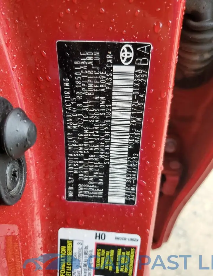 5YFBURHE9FP301821# 12